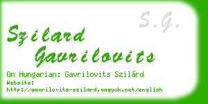 szilard gavrilovits business card